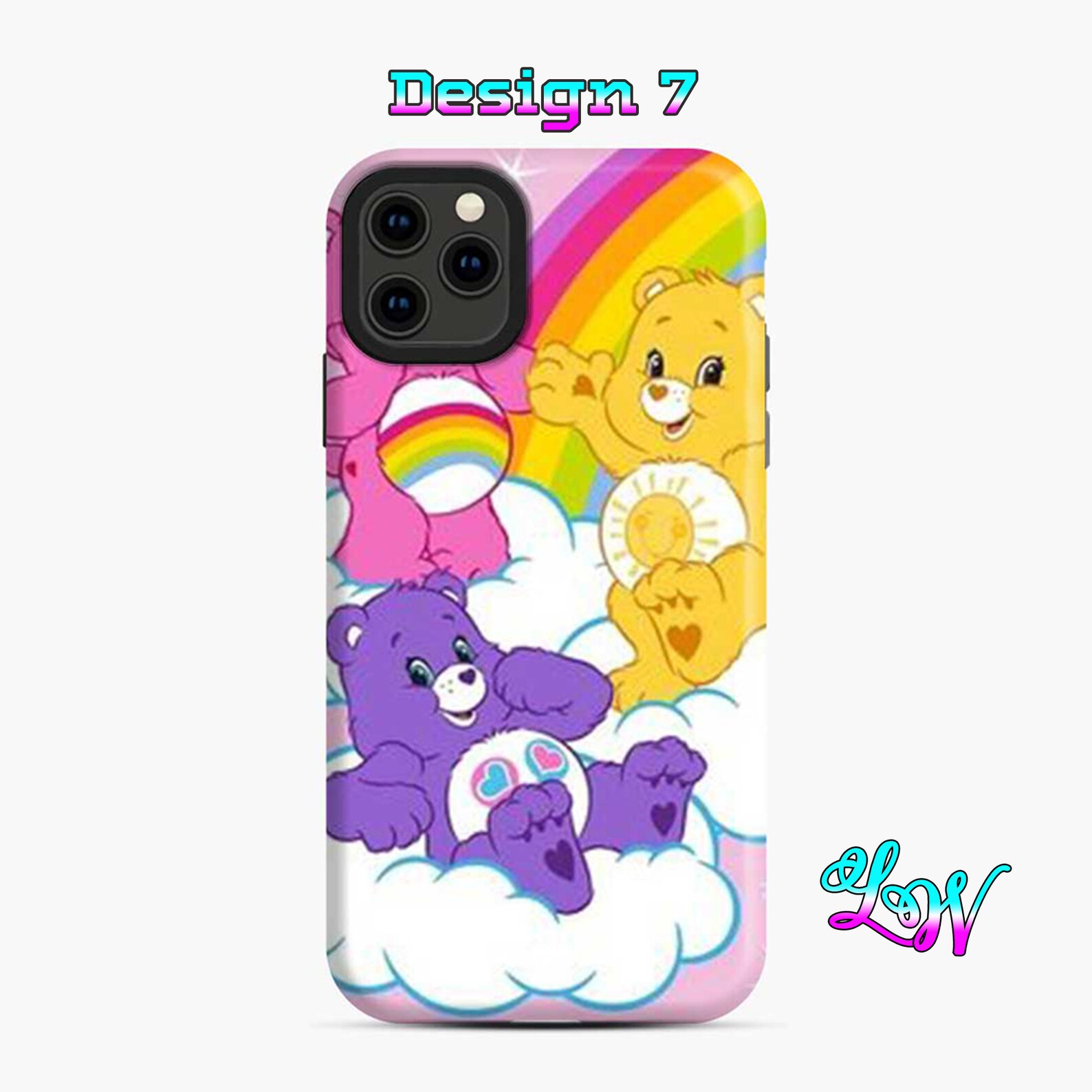 Care Bears Phone Case Rainbow Care Bear Phone Case Cute Care Etsy