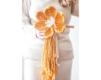 Macrame flower, Wall hanging, Floral boho wall decoration, handmade flower decoration, Bloom, Boho style,