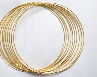 Gouden metalen hoepel, gouden ambachtelijke ring, ring voor dromenvanger, mandala, macrame, 30 cm