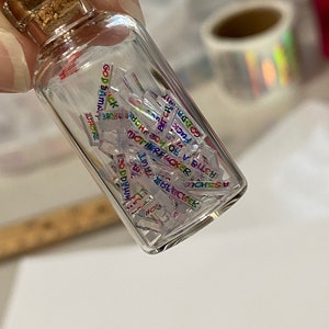 Mini Glas Fluch Wörter