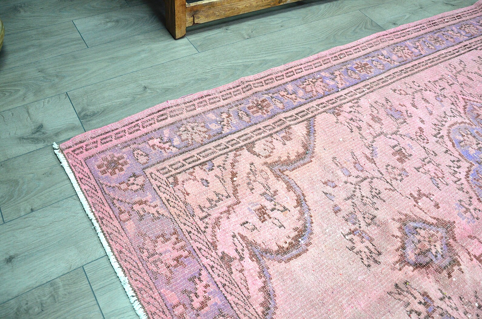 Turkish pink rug vintage rug turkey rug area rug Free Etsy