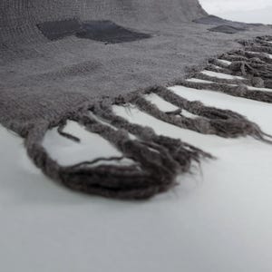 3x7 Dark Grey Hemp Runner Rug , Vintage Handwoven Turkish Hallway Runner , Natural Boho Rug, Eco-Friendly Rustic Decor