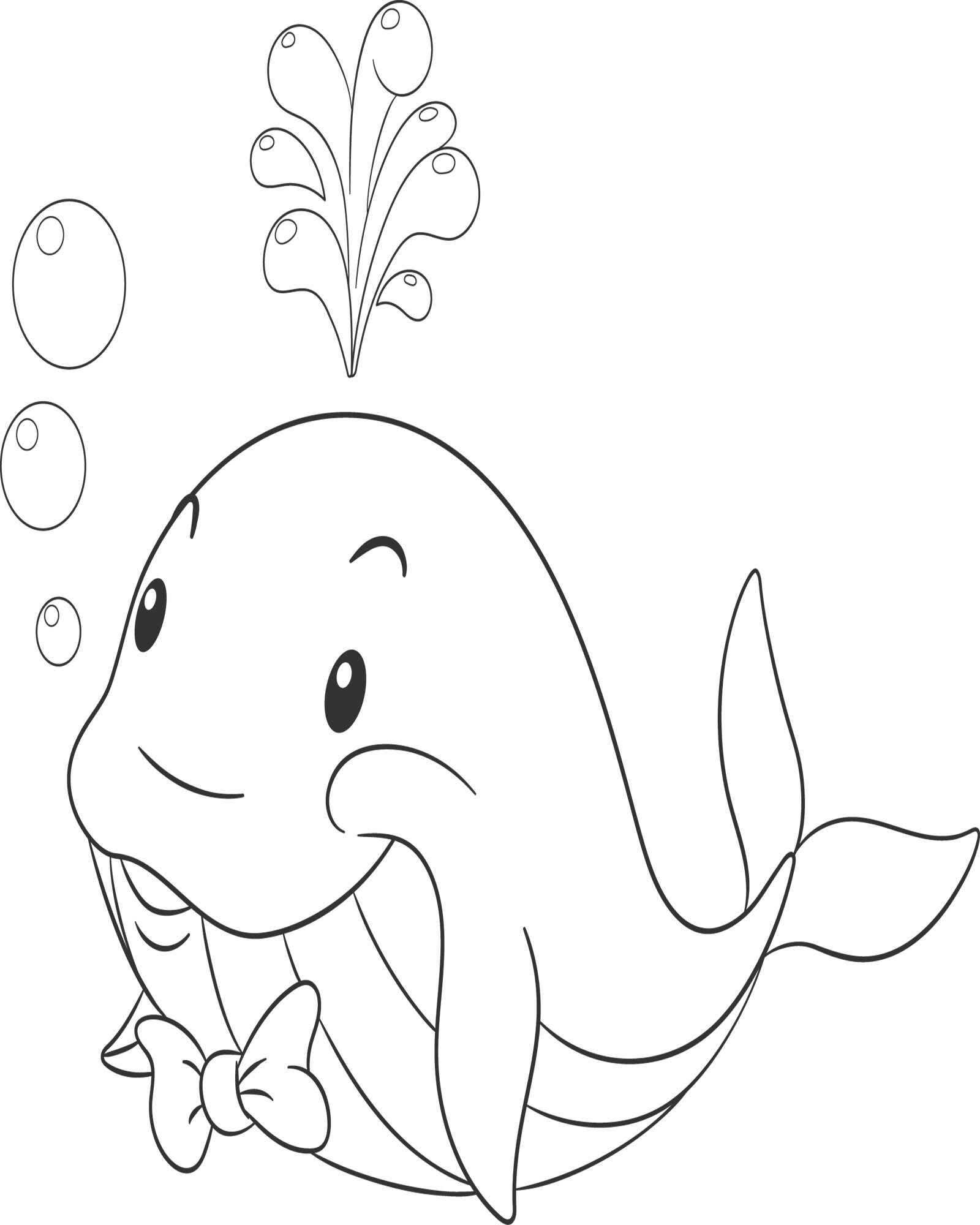Whale Cute Baby Animal Coloring Page - Etsy