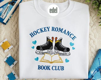 Embroidered Hockey Romance Book Club Sweatshirt, Spicy BookTok Girl Shirt, Smut Reader Gift, Icebreaker Inspired Cozy Crewneck