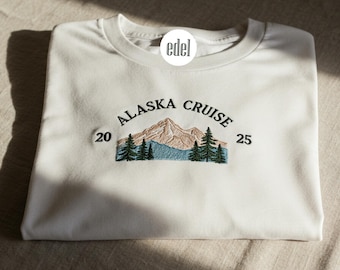 Alaska Cruise 2025 Embroidered Shirt, Custom Family Vacation Tee, Matching Cruise Group Shirt, Glacier Travel Outfit, Scenic Trip Gift