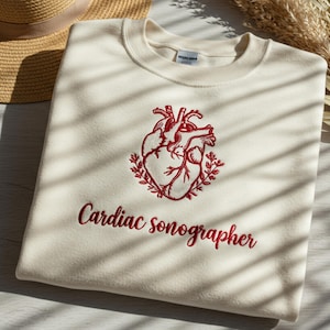Embroidered CVICU Nurse Shirt, Cardiology Tee, Cardiac Nursing Gift, Heart Flow Anatomy, Medical Crewneck Sweatshirt for Nurses and Doctors