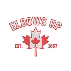 Diseño de máquina de bordar Elbows Up Canada Est 1867, 3 tamaños, descarga instantánea, Canadá no está a la venta, diseño de hoja de arce de Canadá