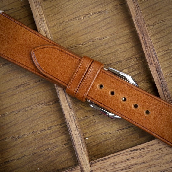 Handmade in England Badalassi Carlo 18/20/22/24mm Full Grain Italian Brown  Leather Watch Strap Band 