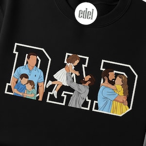 Sudadera bordada para papá, camiseta personalizada para papá con foto bordada, regalo personalizado para papá, camiseta bordada personalizada para él y su esposo.