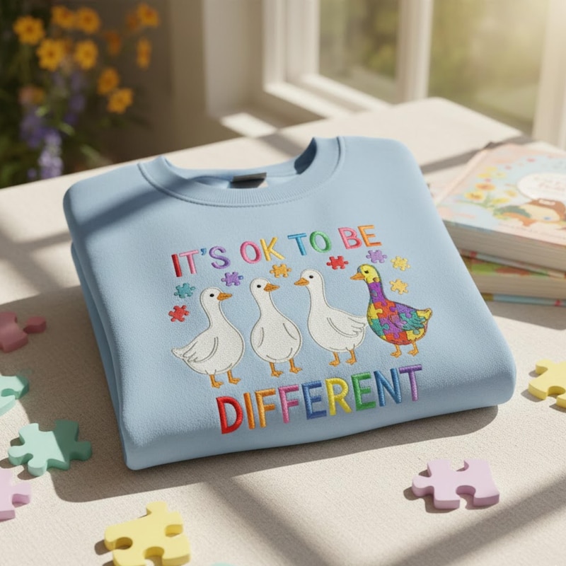 Autism Embroidery Tshirt - Etsy UK