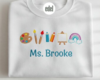 Aangepaste kunstleraar shirt gepersonaliseerde kunstleraar cadeau kunstliefhebber cadeau kunsttherapie shirt leraar waardering cadeau terug naar school shirt