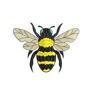 Bee Embroidery Machine File, 4 size Instant Download, Mini Bee Embroidery Digital File