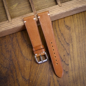 Tan Full Grain Leather Handmade Watch Strap/Quick Release Watch Strap/Cow Leather Watch Strap/Custom Leather Watch Band/21mm/20mm/19mm/18mm