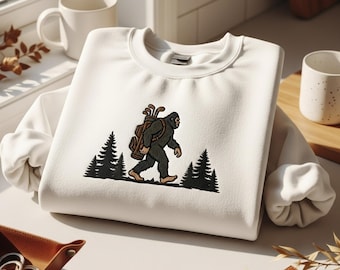 Bigfoot Golf Embroidered Sweatshirt, Funny Bigfoot Shirt, Golf Lover Gift, Sasquatch Golf Tee, Outdoor Golf Shirt, Bigfoot Enthusiast Shirt