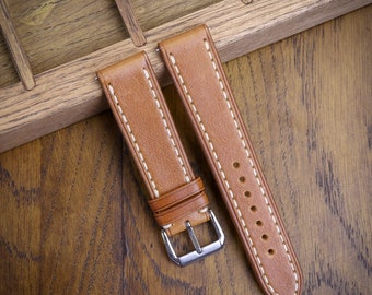 Tan Full Grain Leather Handmade Watch Strap/Quick Release Watch Strap/Cow Leather Watch Strap/Custom Leather Watch Band/21mm/20mm/19mm/18mm