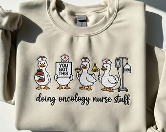 Oncology Nurse Embroidered Shirt Cancer Care Crewneck | Chemo Nurse Life Tee | Oncology Graduation Gift | Nurse Appreciation  T-Shirt
