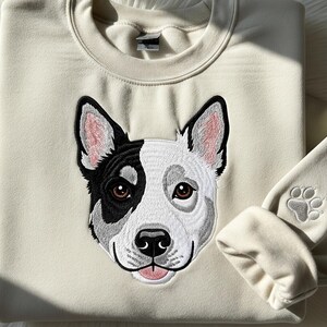 Custom Dog Hoodie Embroidered Dog Name, Personalized Pet Face Sweatshirt from Your Photo, Varsity Sweatshirt,Gifts for Dog Lover