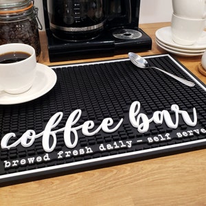 Coffee Bar Mat, Funny Coffee Accessory - Non Slip PVC Bar Mat, Coffee Bar Decor, Barista Gift, Countertop Protector, (18x12) image 4