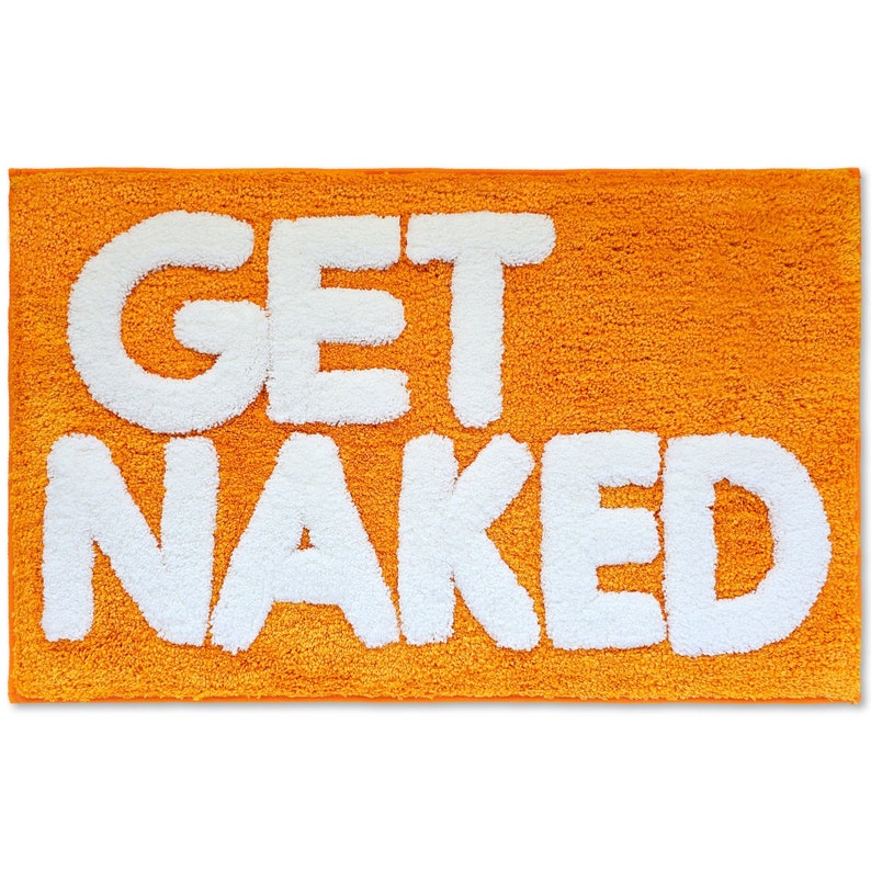 Get Naked Bath Mat, Orange Tufted Bathroom Rug - Non Slip, Machine Washable, Apartment Decor, (31x20) afbeelding 7