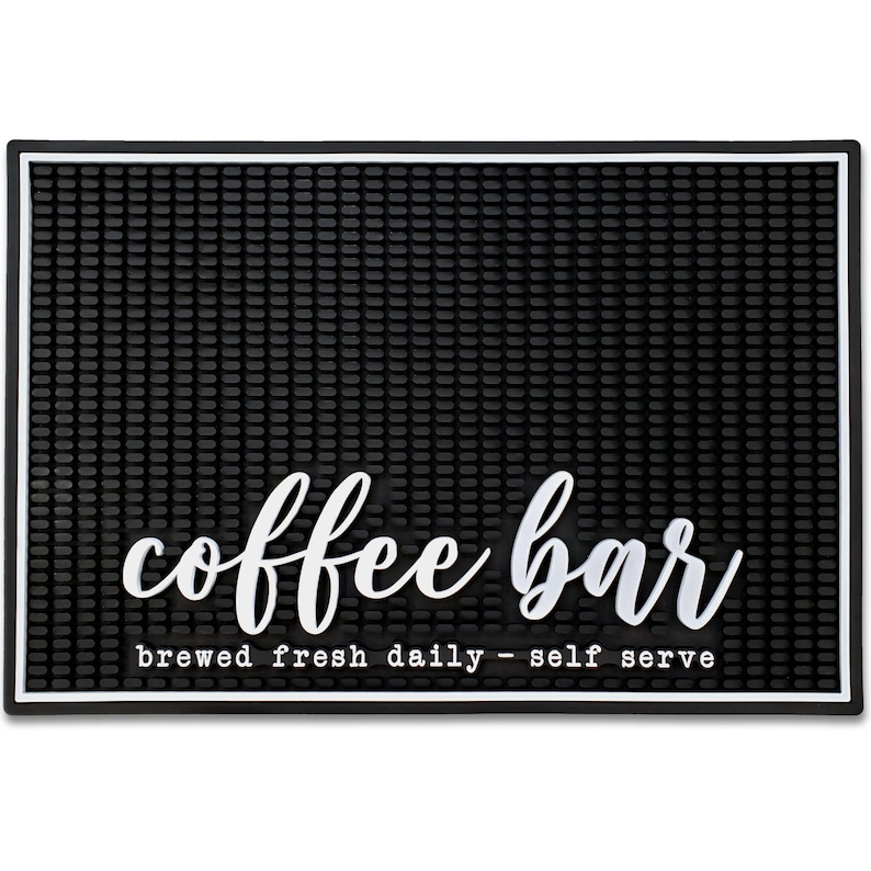Coffee Bar Mat, Funny Coffee Accessory - Non Slip PVC Bar Mat, Coffee Bar Decor, Barista Gift, Countertop Protector, (18x12) image 7
