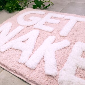 Get Naked Bath Mat, Blush Pink Tufted Bathroom Rug - Non Slip, Machine Washable, Apartment Decor, (31x20) image 4