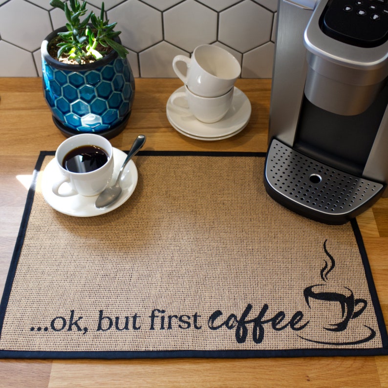 Coffee Bar Mat Coffee Accessories Coffee Bar Decor Etsy