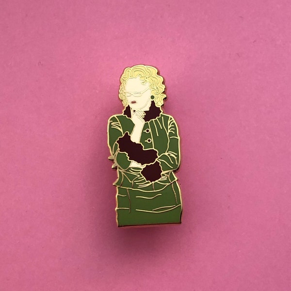 The Green Lady Pin Badge Nosey Reporter Enamel Pin