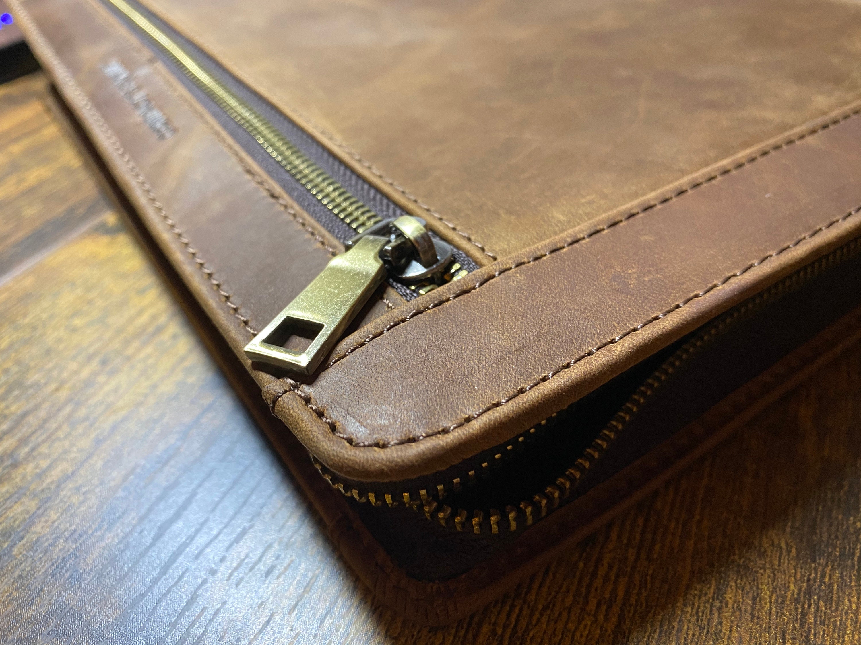 Vintage Genuine Leather Portfolio men's Premium Leather Etsy