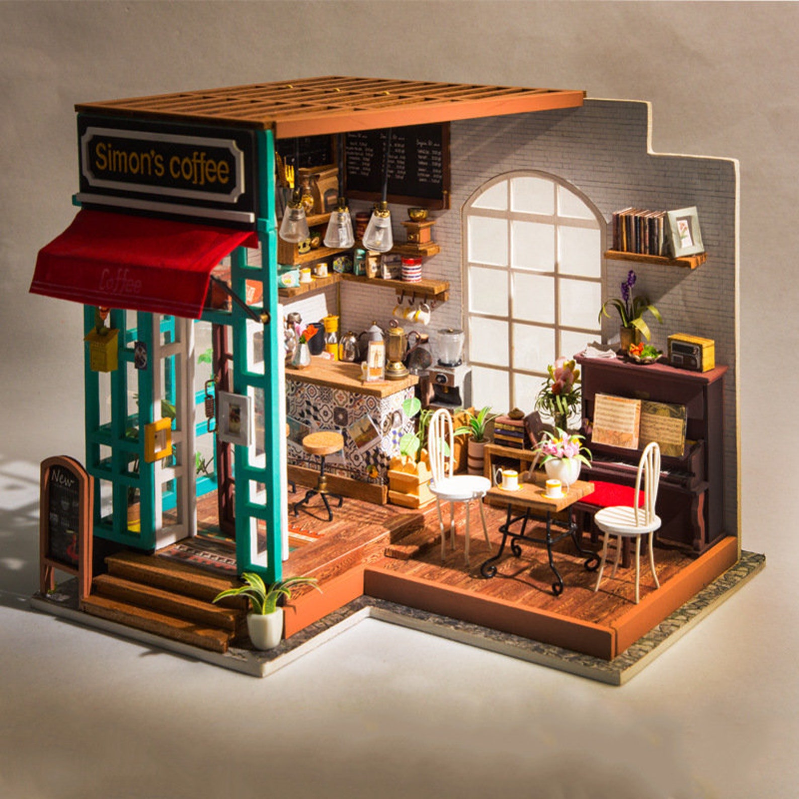 Simon's Coffee DIY Miniature Dollhouse Coffee Shop Kit Etsy