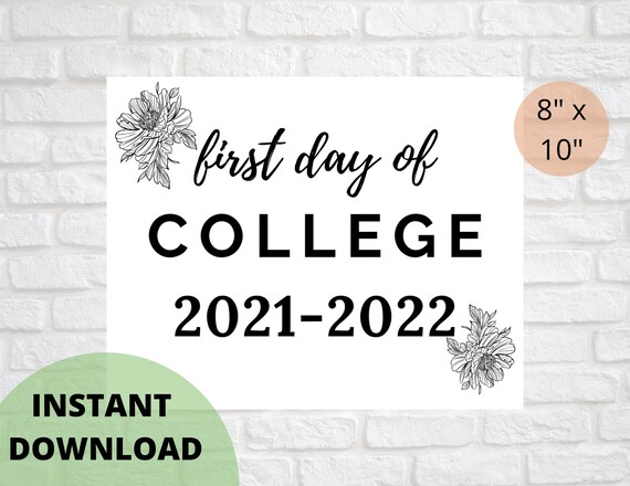 First Day of College Sign First Day of School Printable | Etsy