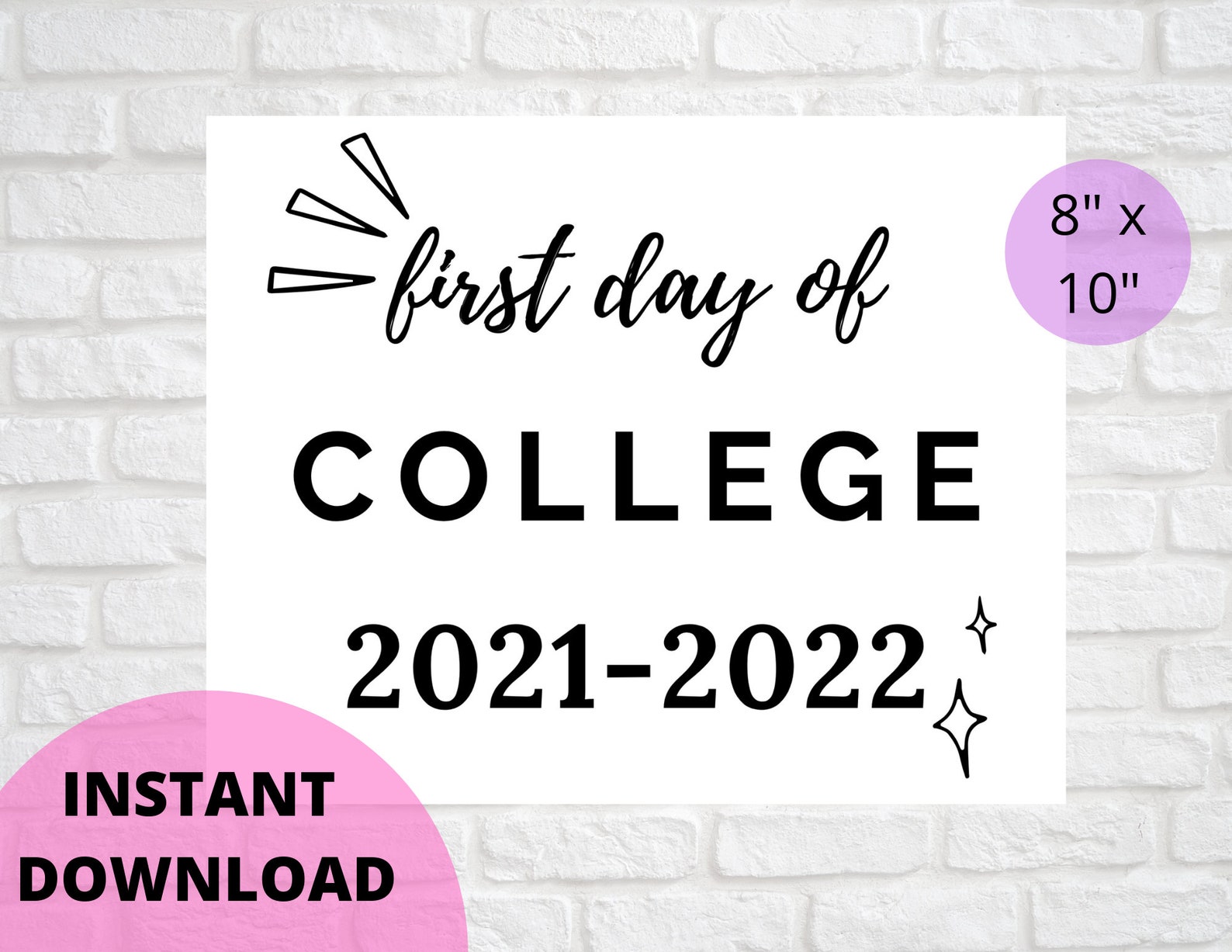 First Day of College Sign First Day of School Sign Minimal - Etsy