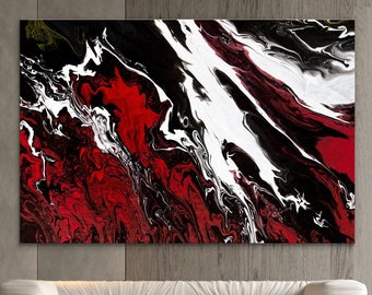 Red Abstract Art Etsy