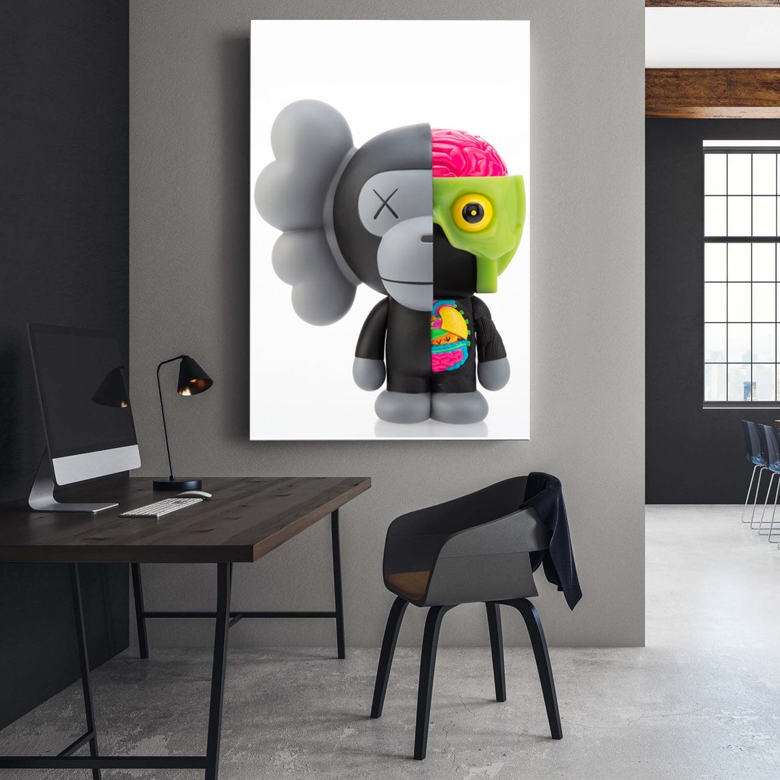 KAWS Original Canvas Print Modern Wall Art Kaws modern wall Etsy