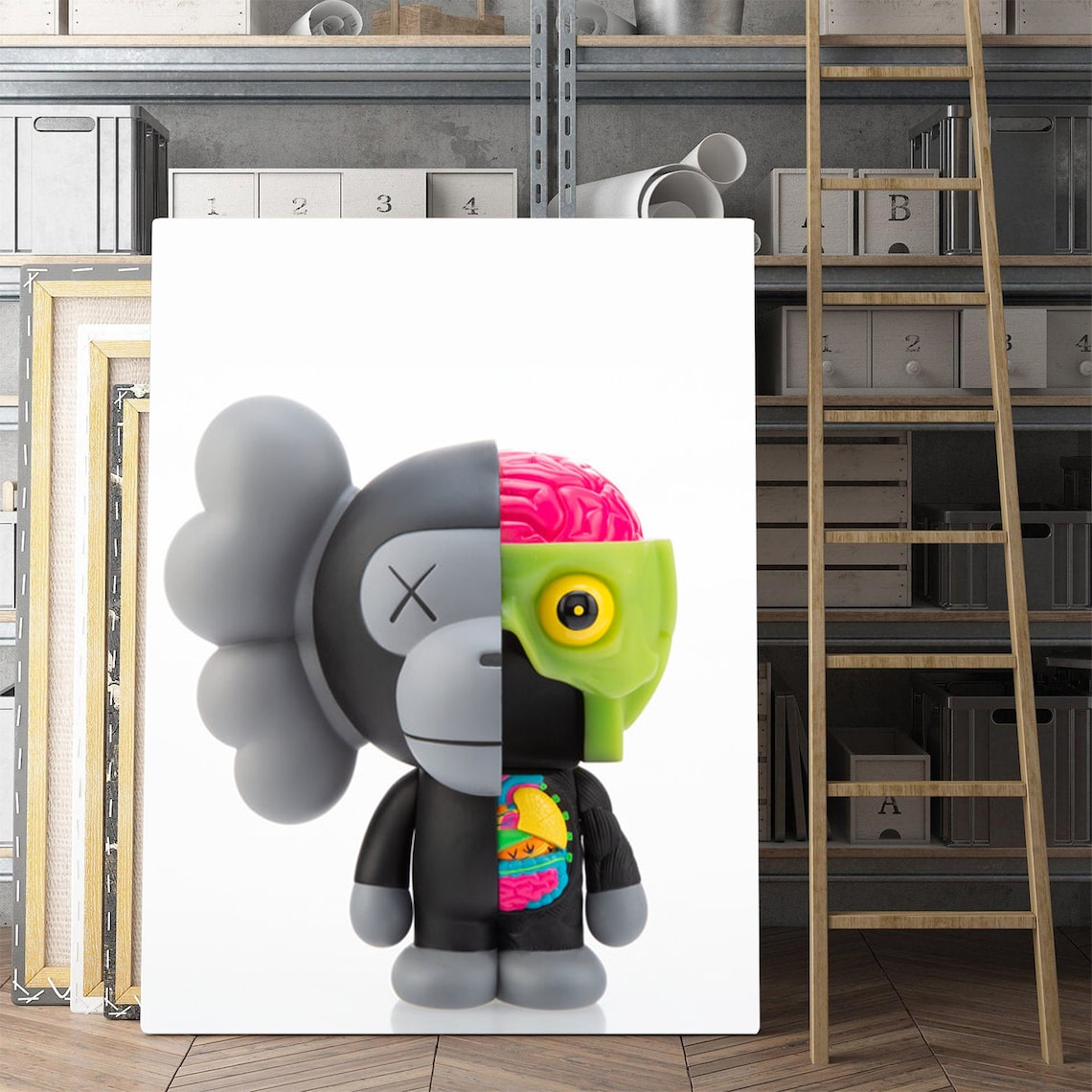KAWS Original Canvas Print Modern Wall Art Kaws modern wall Etsy