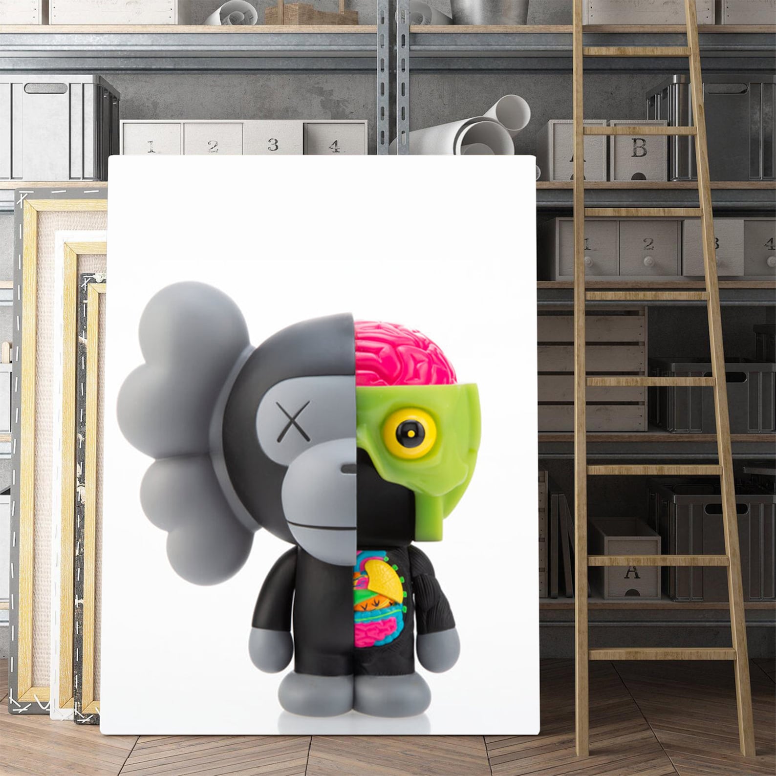 KAWS Original Canvas Print Modern Wall Art Kaws modern wall Etsy