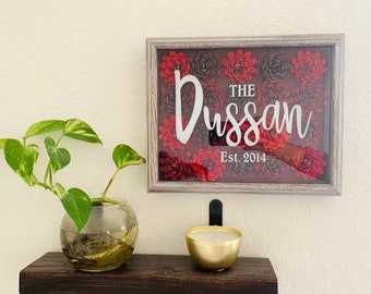 Custom Handmade Paper Flower Shadow Box