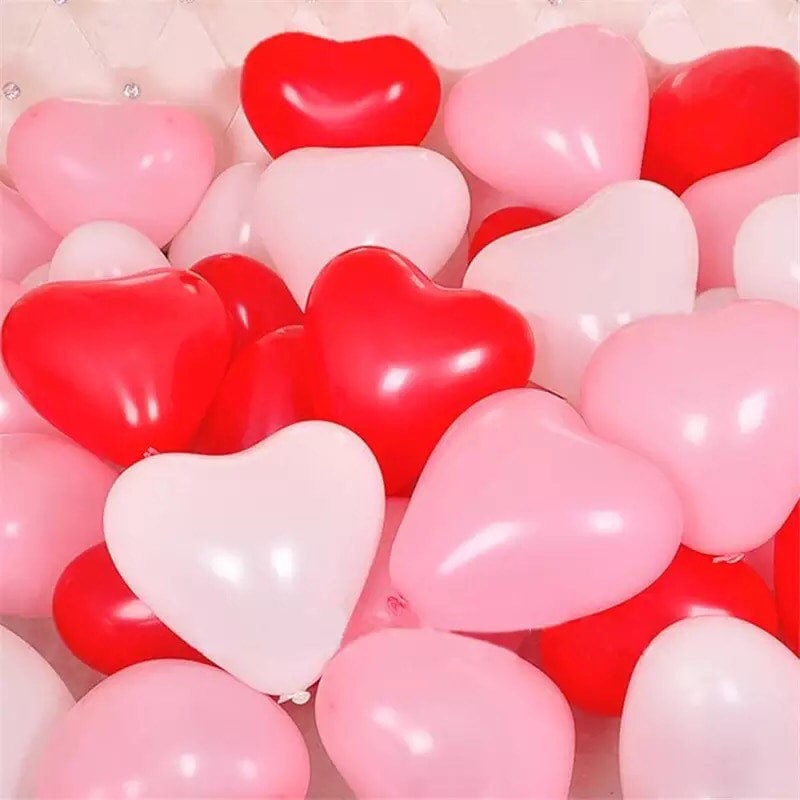 DIWULI Love Ballon In Herzform, Rot – Großer Folienballon Mit Aufblashalm & Band, Für Helium Oder Luft, Wiederverwendbar