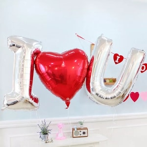 16 INCH - Me encanta U mariage gran carta globo corazón boda decoración de san Valentín día globos de papel de aluminio globos globo de helio de aire partido suministros de fiesta