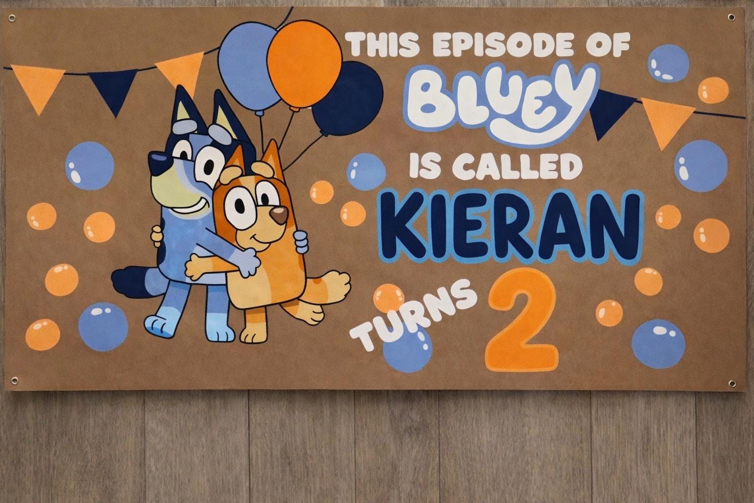 Bluey Custom Birthday Banner 36x48 | Personalized Party Banner | Photo ...