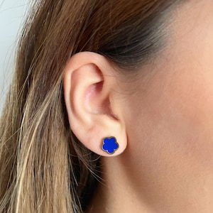 Gold Plated Stainless Steel Clover Earrings