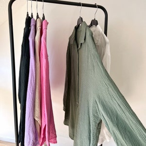 Oversized Musselinbluse, Cottongauze, Baumwollgaze, Maxi Fit, XS-XL, Musselin Lockeres Oberteil, schlichtes Damen Gauze Baumwoll Bluse Bild 2