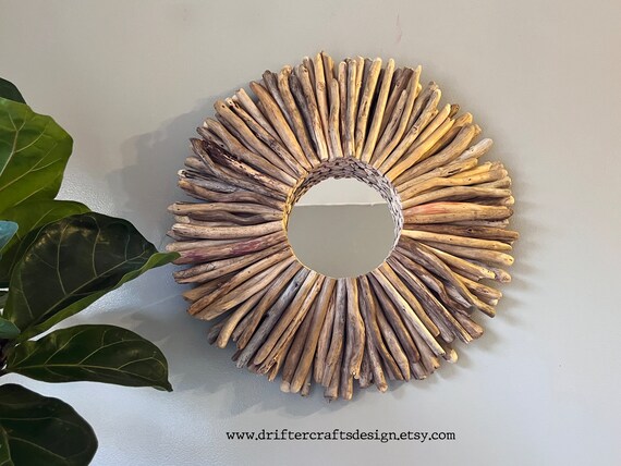 Rustic Bleached Driftwood Mirror Rustic Bleached Driftwood Mirror