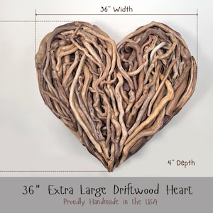 Grande decorazione murale a forma di cuore in legno galleggiante da 36 pollici - Decorazione per matrimonio in stile costiero