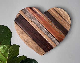 Handmade Driftwood Heart Wall Art: Coastal Reclaimed Wood Decor (15 inch)
