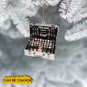 Personalisierte Make-up Tasche, hängende Verzierung, Kosmetik-Verzierungs-Dekor, Maskenbildner-Weihnachtsgeschenk, Kosmetik-Laden-Dekor