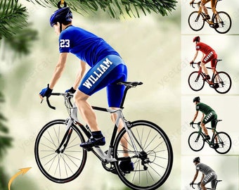 Personalisierte Radfahrer Biker Ornament, Radfahrer Zahnrad Ornament, individuelle Fahrrad Ornament, Radfahren Acryl Ornament, Fahrrad Radfahrer Ornament