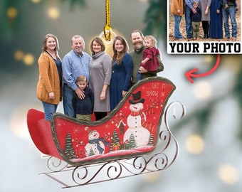 Custom Family Photo Ornament, Family Ornaments, Personalized Picture Ornament, Picture Acrylic Ornament, Xmas Family Gifts, Photo of Family