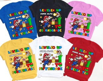 Camisa personalizada Super Kiddio nivelada, camisa de niño de grado personalizado, camisa de regreso a la escuela, camisa del primer día de la escuela, camisa de jardín de infantes