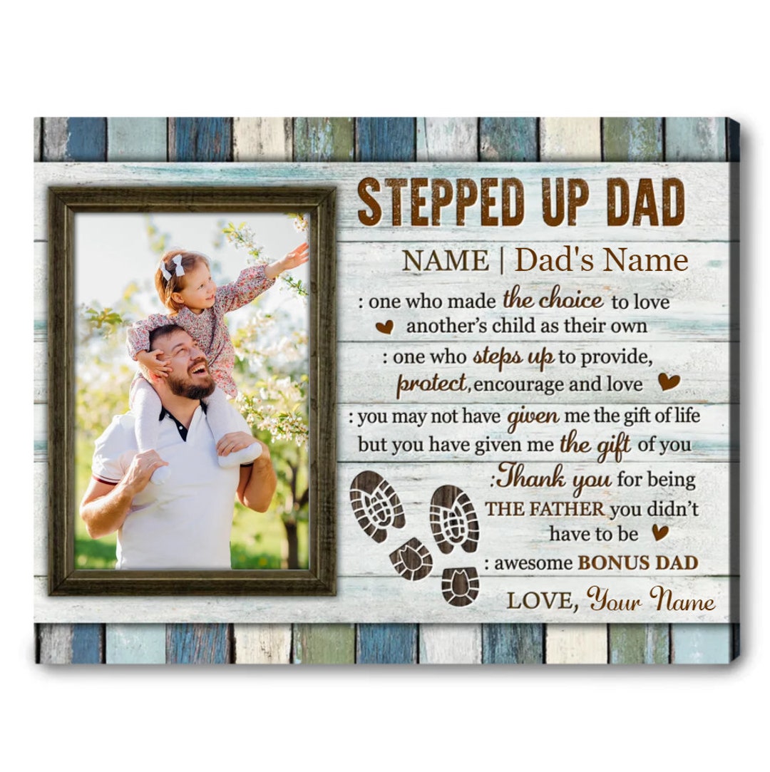 Father's Day Gift for Stepped up Dad, Personalized Stepped up