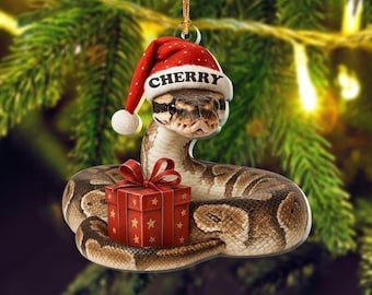 Personalized Ball Python Ornament 2025, Custom Snake Christmas Ornament, Reptile Lover Gift, Exotic Pet Ornament, Snake Owner Holiday Decor